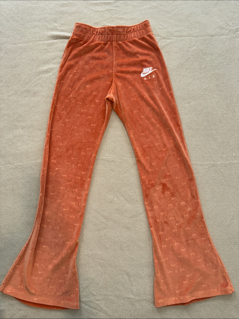 Nike Monarch and White Velour Flare Pants